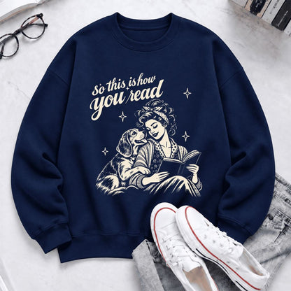 How You Read Beagle Softstyle Sweatshirt | Cozy Dog Mom Reader Gift Navy