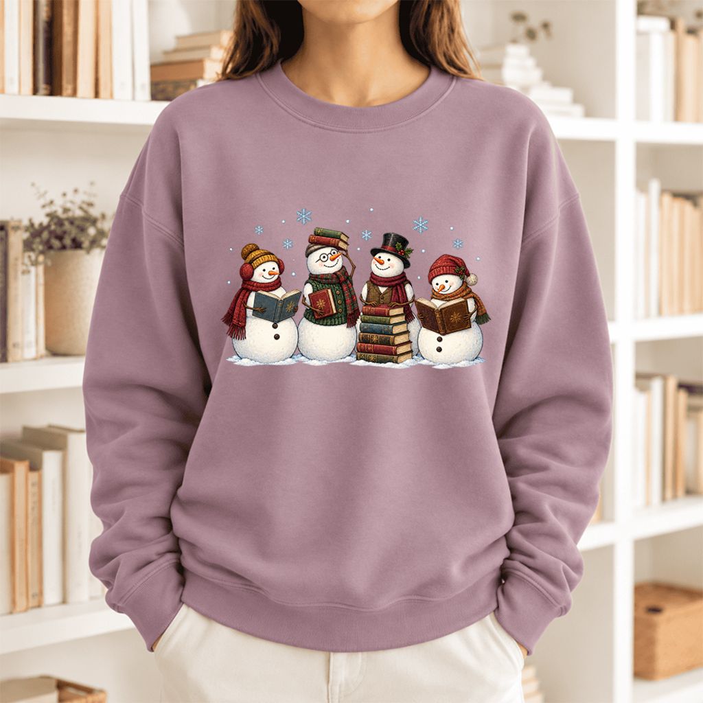 Bookish Snowman Club Softstyle Sweatshirt | Christmas Book Lover Gift Paragon
