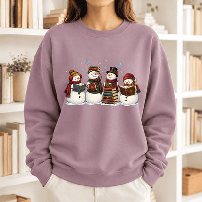 Bookish Snowman Club Softstyle Sweatshirt | Christmas Book Lover Gift Paragon