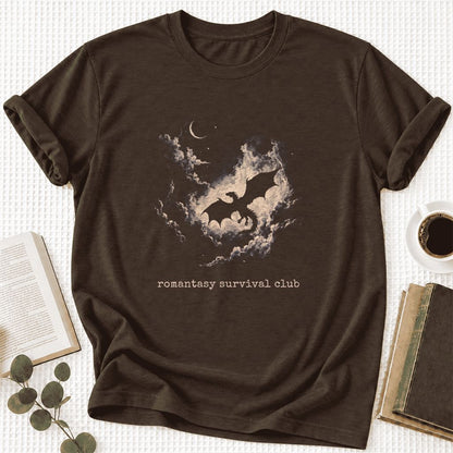 Romantasy Survival Club Ultra-Soft Cotton T-Shirt | Fantasy Book Lover Gift Brown