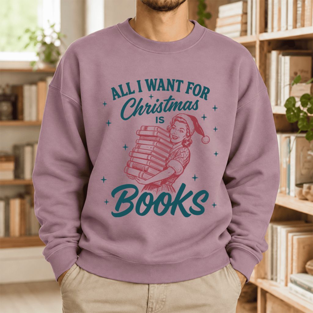 All I Want For Christmas Is Books Softstyle Sweatshirt | Christmas Reader Gift Paragon