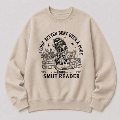 I Look Better Bend Over A Book Crewneck Sweatshirt | Reader Gift Sand