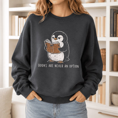 Flight Was Never An Option Crewneck Sweatshirt | Reader Gift Dark Heather