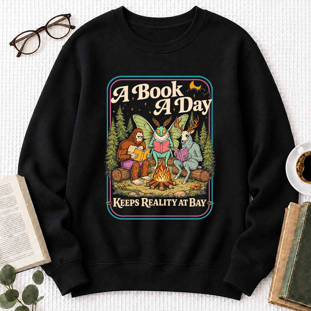 Cryptid Book Club Crewneck Sweatshirt | Reader Gift Black