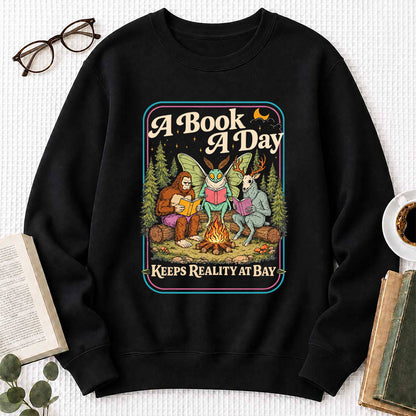 Cryptid Book Club Crewneck Sweatshirt | Reader Gift Black
