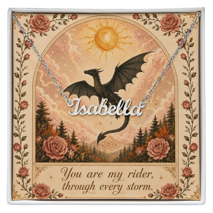 You Are My Rider Decorative Card And Custom Name Polished Stainless Steel Necklace With Box Book Lover Gift Font 1