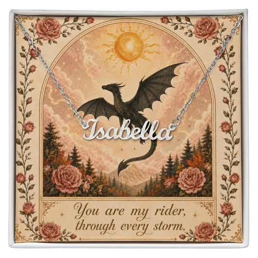 You Are My Rider Decorative Card And Custom Name Polished Stainless Steel Necklace With Box Book Lover Gift Font 1