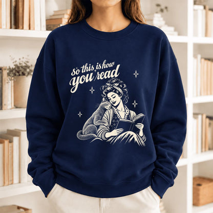 How You Read Russian Blue Softstyle Sweatshirt | Cat Lover Reader Gift Navy