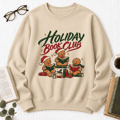 Holiday Book Club Softstyle Sweatshirt | Christmas Book Club Gift Sand