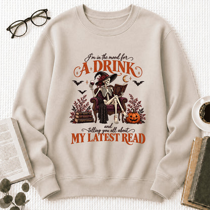 Telling You All About My Lastest Read Printed Sweatshirt | Halloween Reader Gift Sand
