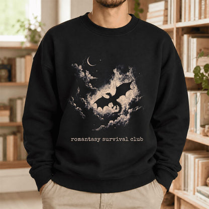 Romantasy Survival Club Softstyle Sweatshirt | Fantasy Reader Gift Black