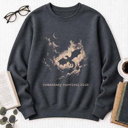 Romantasy Survival Club Softstyle Sweatshirt | Fantasy Reader Gift Dark Heather