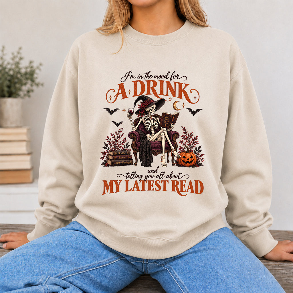 Telling You All About My Lastest Read Printed Sweatshirt | Halloween Reader Gift Sand