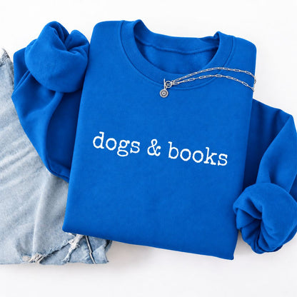 Dogs & Books Softstyle Sweatshirt | Dog Lover & Reader Gift Royal