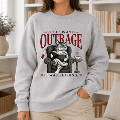 This Is An Outrage Crewneck Sweatshirt | Reader Gift Sport Grey