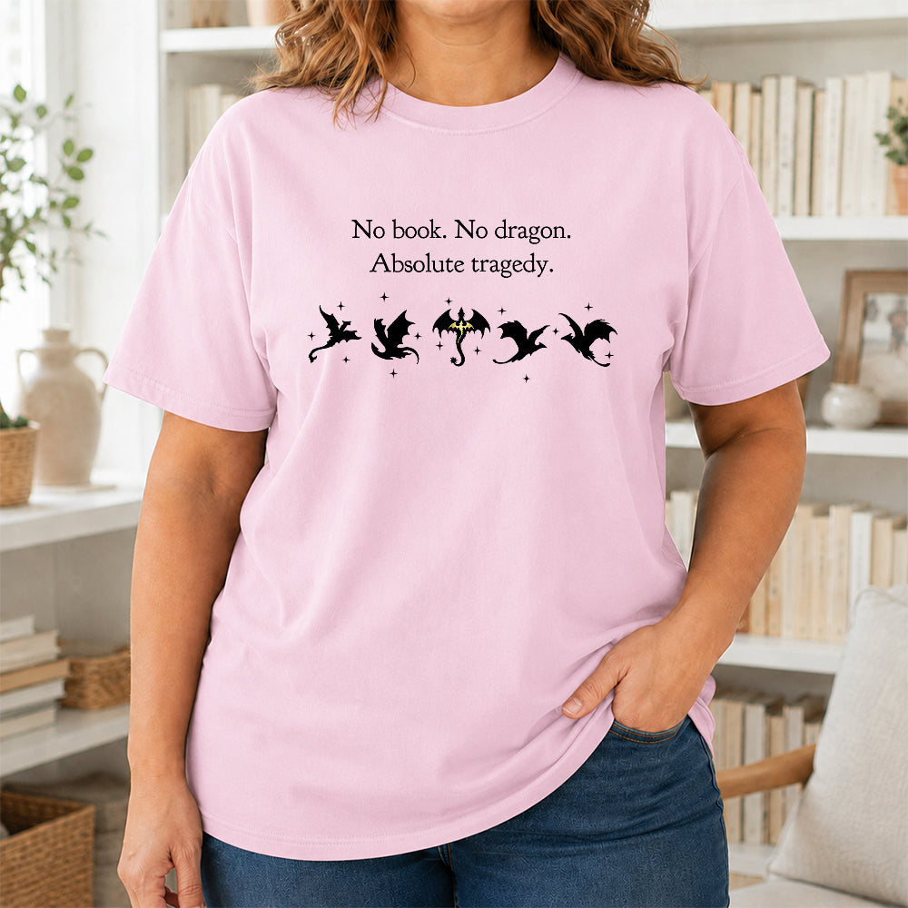 No Book No Dragon Softstyle T-Shirt | Book Lover Gift Light Pink
