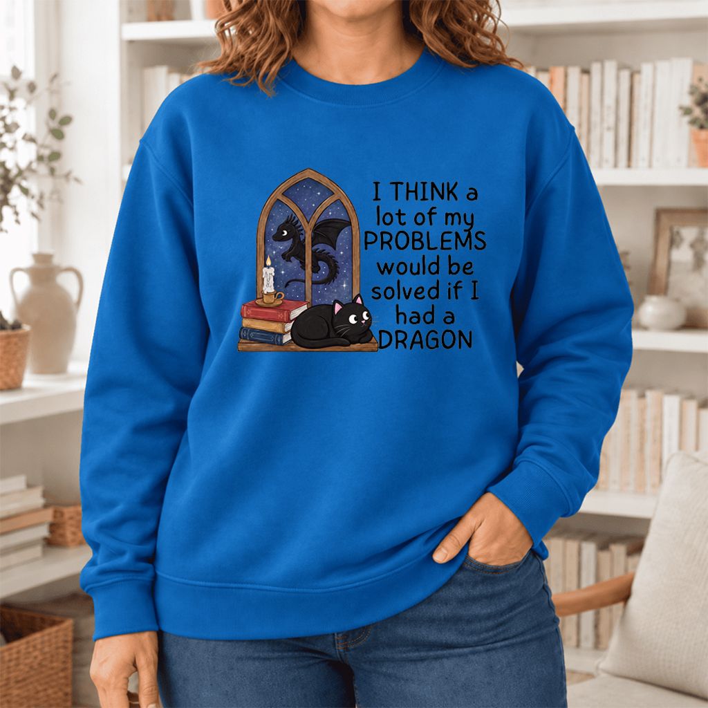 If I Could Have A Dragon Softstyle Sweatshirt | Fantasy Book Lover Gift Royal