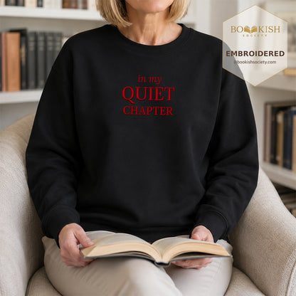 In My Quiet Chapter Embroidered Sweatshirt | Reader Gift Black