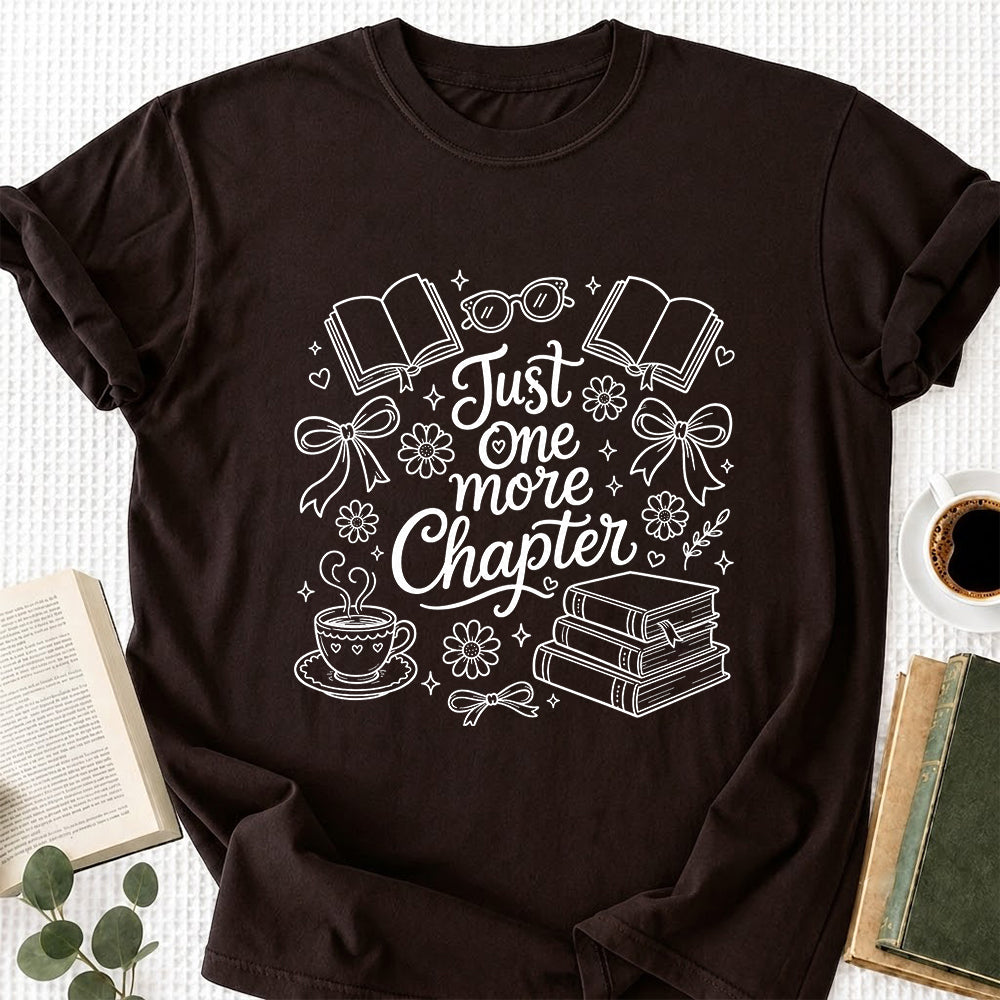 Just One More Chapter Softstyle T-Shirt | Book Lover Gift Dark Chocolate