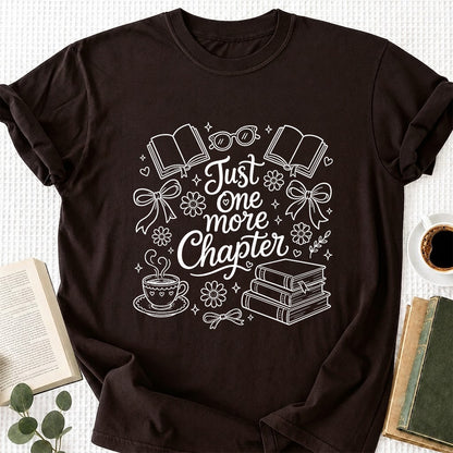 Just One More Chapter Softstyle T-Shirt | Book Lover Gift Dark Chocolate