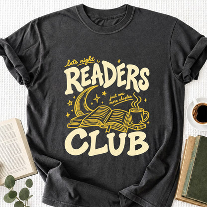 Late Night Readers Club Softstyle T-Shirt | Book Lover Gift Dark Heather