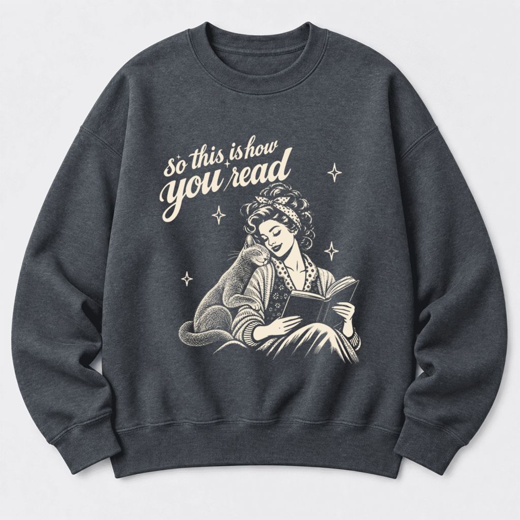 How You Read Russian Blue Softstyle Sweatshirt | Cat Lover Reader Gift Dark Heather
