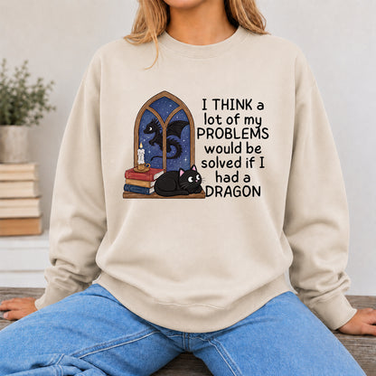 If I Could Have A Dragon Crewneck Sweatshirt | Reader Gift Sand