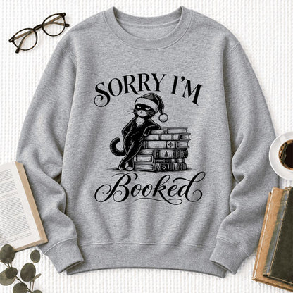 Sorry I'M Booked Softstyle Sweatshirt | Christmas Book Lover Gift Sport Grey