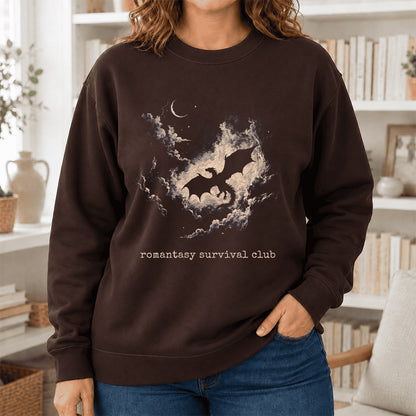Dark Fantasy Dragon Clouds Crewneck Sweatshirt | Reader Gift Dark Chocolate