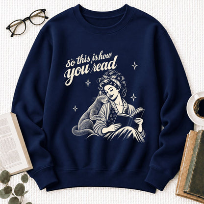 How You Read Russian Blue Softstyle Sweatshirt | Cat Lover Reader Gift Navy