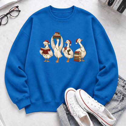 Christmas Reading Ducks Softstyle Sweatshirt | Christmas Book Lover Gift Royal