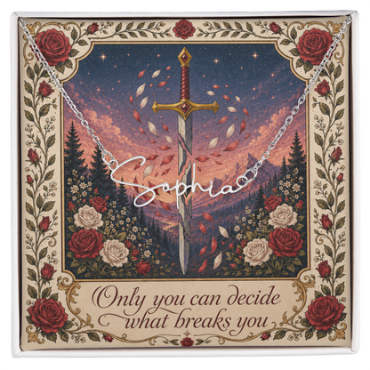 Only You Can Decorative Card And Custom Name Polished Stainless Steel Necklace With Box Book Lover Gift Font 2