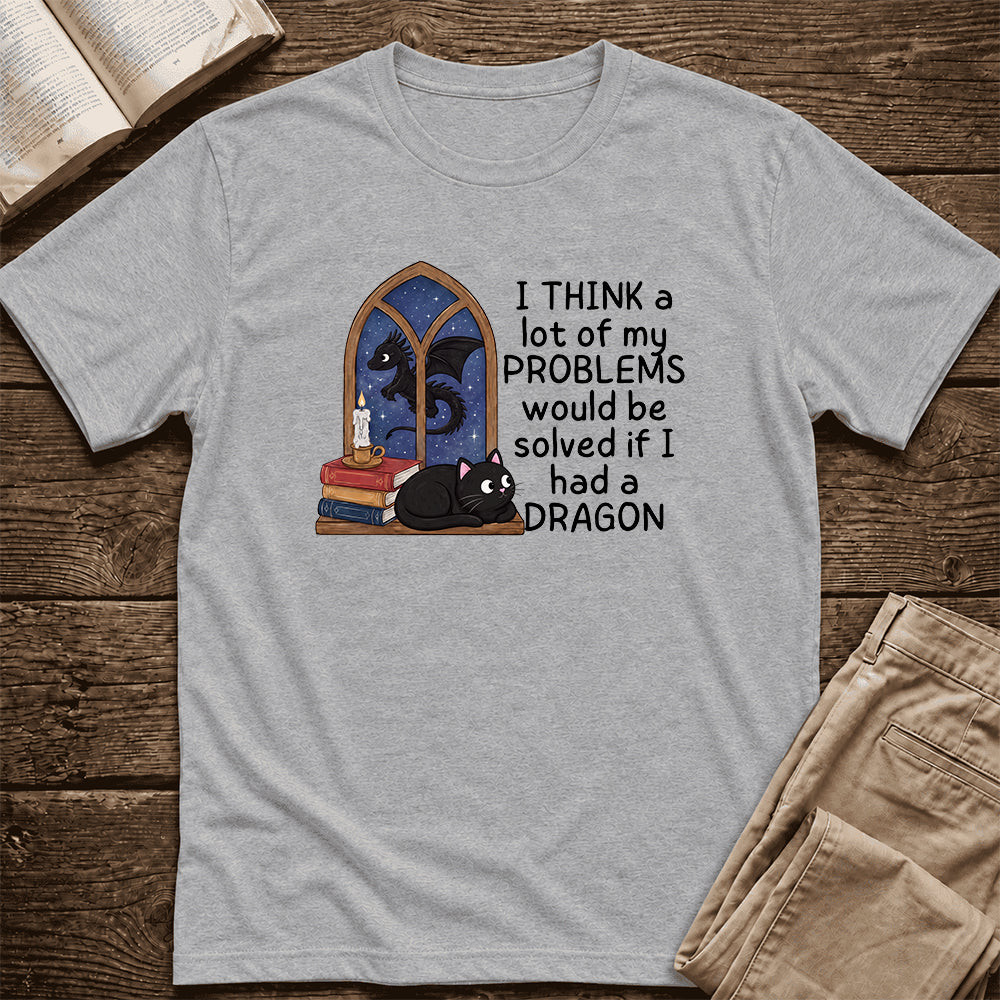 If I Could Have A Dragon Ultra-Soft Cotton T-Shirt | Fantasy Book Lover Gift Athletic Heather