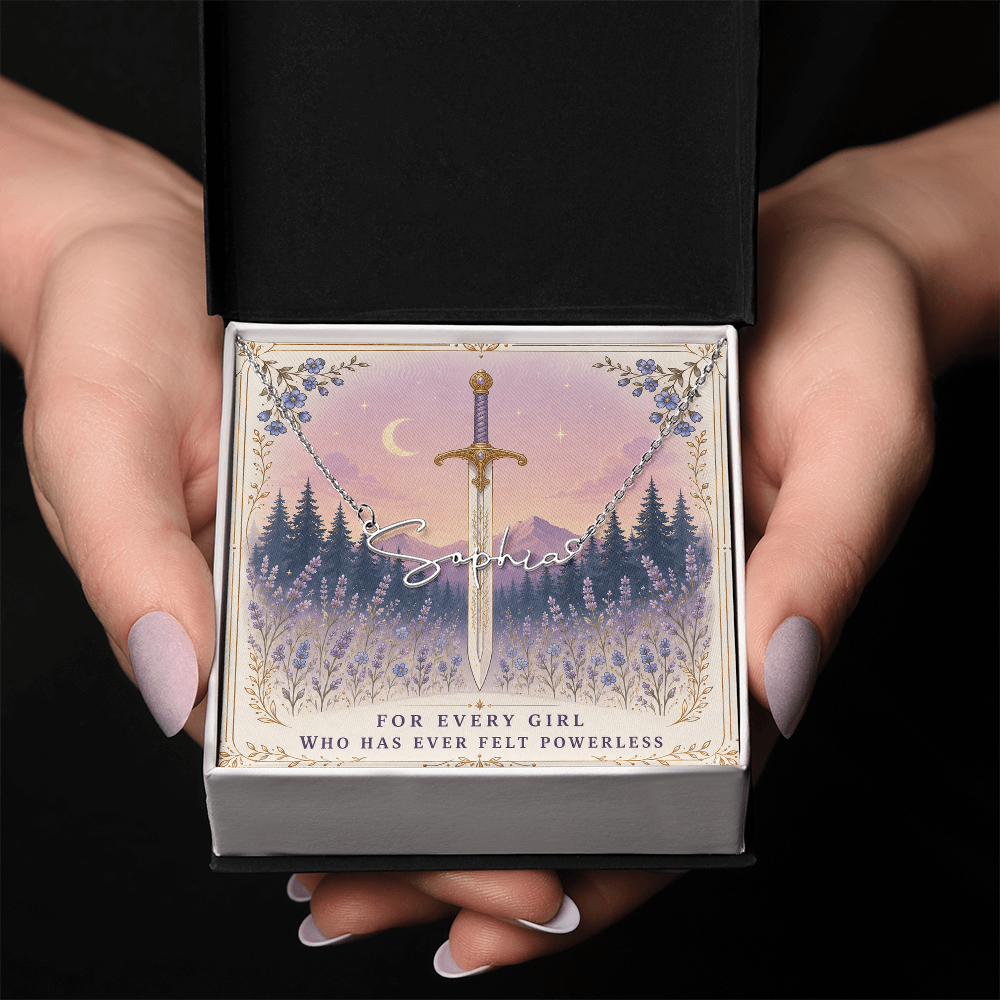 For Every Girl Decorative Card And Custom Name Polished Stainless Steel Necklace With Box Book Lover Gift Font 2