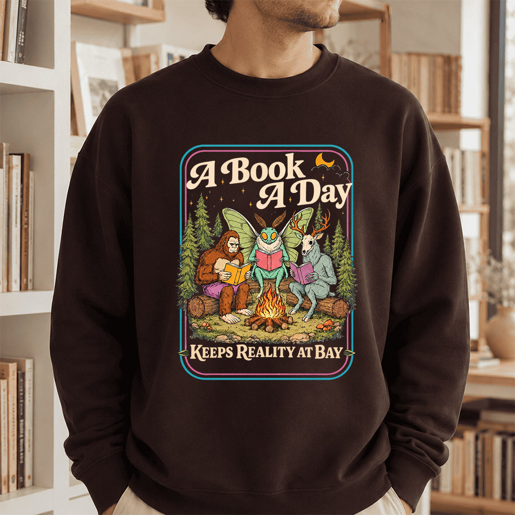 Cryptid Book Club Crewneck Sweatshirt | Reader Gift Dark Chocolate
