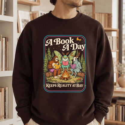 Cryptid Book Club Crewneck Sweatshirt | Reader Gift Dark Chocolate