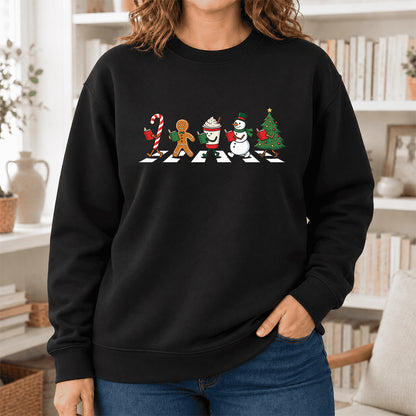 Christmas Reading Parade Softstyle Sweatshirt | Christmas Gift For Readers Black