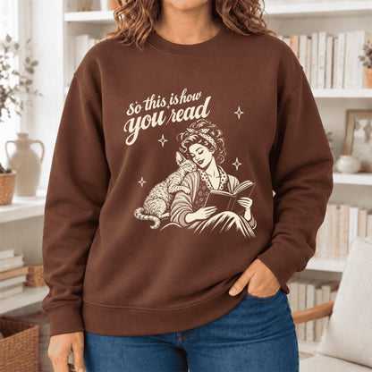 How You Read Devon Rex Softstyle Sweatshirt | Cozy Cat Lover & Reader Gift Cocoa