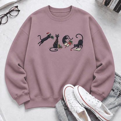 Christmas Reading Cats Softstyle Sweatshirt | Christmas Book Lover Gift Paragon