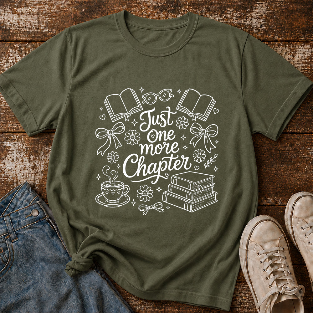Just One More Chapter Softstyle T-Shirt | Book Lover Gift Military Green