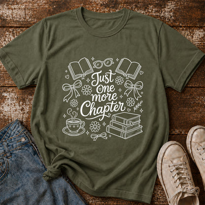 Just One More Chapter Softstyle T-Shirt | Book Lover Gift Military Green