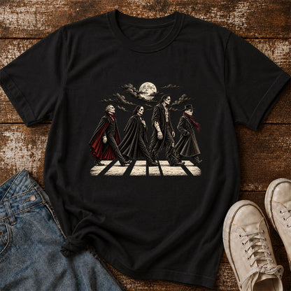 Monsters Road Printed T-Shirt | Halloween Book Lover Gift Black