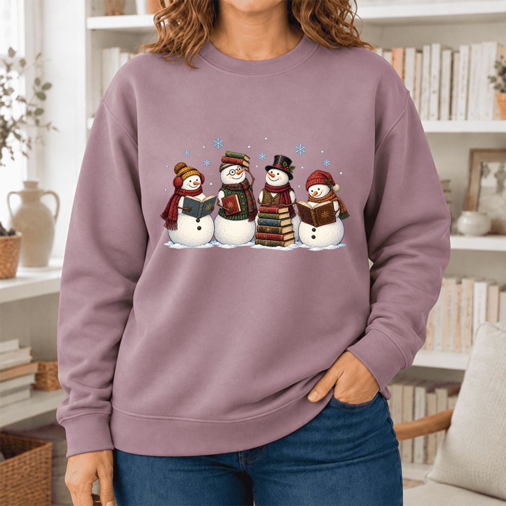 Bookish Snowman Club Softstyle Sweatshirt | Christmas Book Lover Gift Paragon