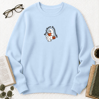 Read More Book Crewneck Sweatshirt | Halloween Reader Gift Light Blue