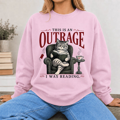 This Is An Outrage Crewneck Sweatshirt | Reader Gift Light Pink
