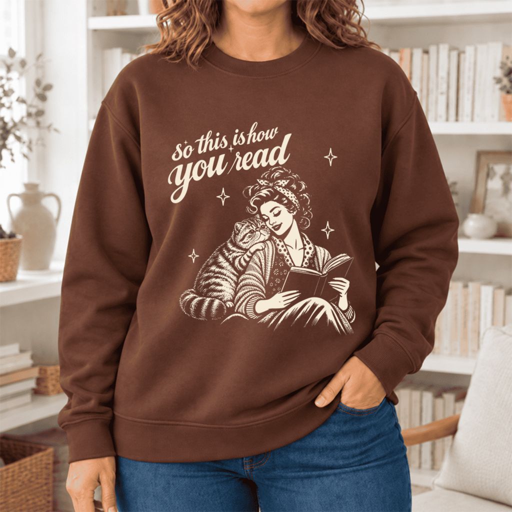 How You Read Exotic Shorthair Softstyle Sweatshirt | Cozy Cat Lover Reader Gift Cocoa