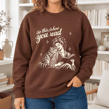How You Read Exotic Shorthair Softstyle Sweatshirt | Cozy Cat Lover Reader Gift Cocoa