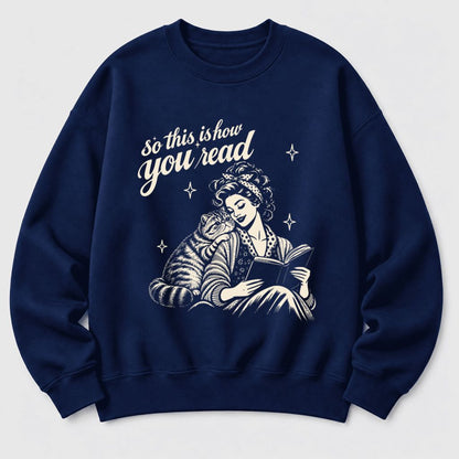 How You Read Exotic Shorthair Softstyle Sweatshirt | Cozy Cat Lover Reader Gift Navy