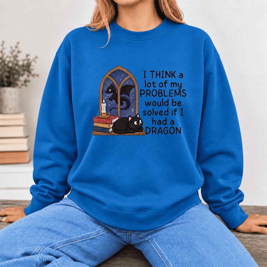 If I Could Have A Dragon Softstyle Sweatshirt | Fantasy Book Lover Gift Royal