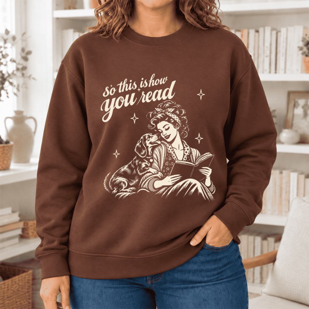 How You Read Dachshund Softstyle Sweatshirt | Cozy Dog Mom Reader Gift Cocoa